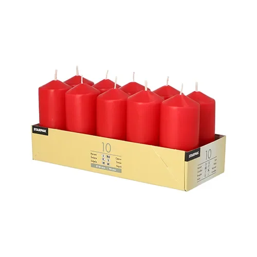 Stompkaarsen Ø 40 mm x 90 mm rood