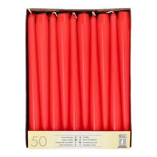 Kandelaarkaarsen Ø 2,2 cm x 25 cm rood