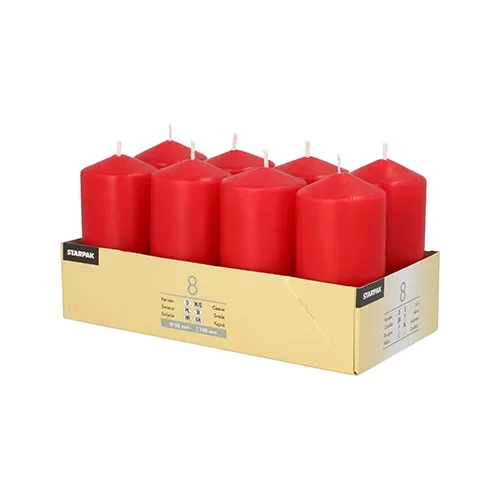 Stompkaarsen Ø 50 mm x 100 mm rood