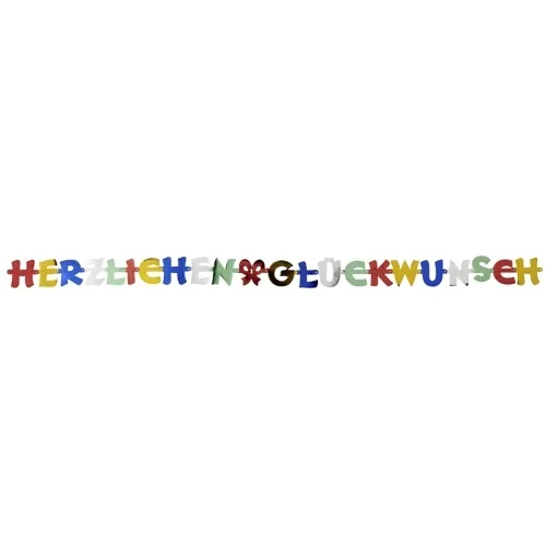 Letterguirlande 2,5 m “Herzlichen Glückwunsch”
