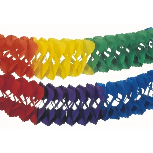 Guirlande extra groot, papier Ø 25 cm x 10 m Rainbow brandvertagend