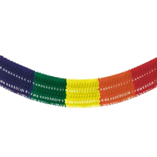 Guirlande extra groot, papier 10 m “Rainbow fringe” brandvertagend
