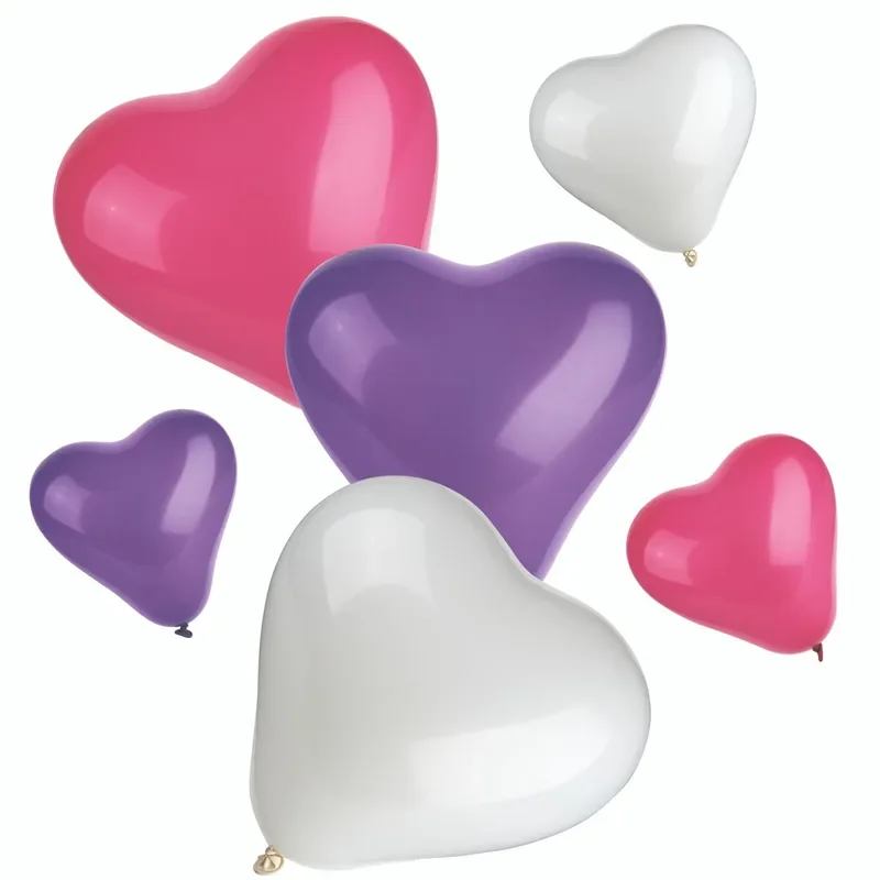 Ballonnen assorti kleuren Heart small + medium