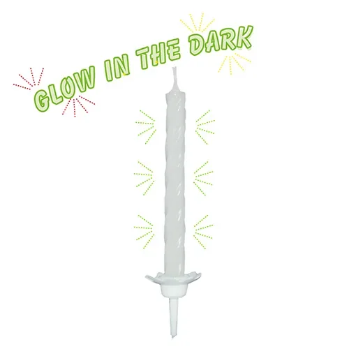 Kaarsen met houder 6 cm “Glow in the dark”