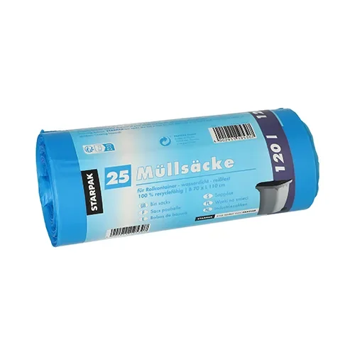 Industriezakken, HDPE 120 l 110 cm x 70 cm blauw
