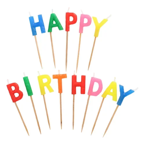 Verjaardagskaarsjes 8 cm “Happy Birthday”