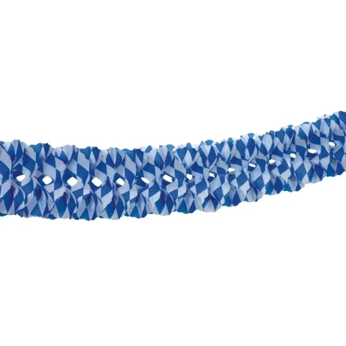 Guirlande extra groot, papier Ø 16 cm x 10 m “Beiers blauw” brandvertagend