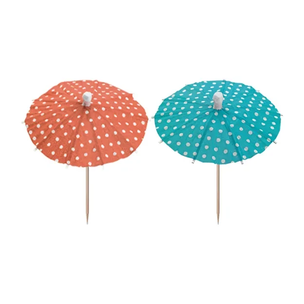 Decoprikkers 10 cm assorti kleuren “IJsparasolletjes Dots”