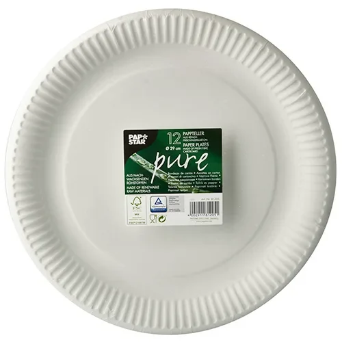 Borden, karton “pure” rond Ø 29 cm wit
