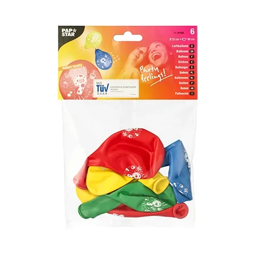 Cijferballonnen Ø 25 cm assorti kleuren “9”