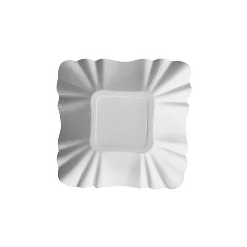 Schalen, karton “pure” hoekig 9 cm x 9 cm x 3 cm wit