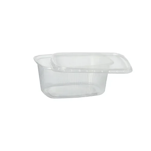 Verpakkingsbekers, PP hoekig 250 ml 4,9 cm x 8,1 cm x 10,8 cm transparant