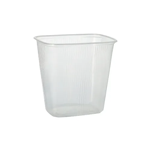 Verpakkingsbekers, PP hoekig 500 ml 10,1 cm x 8,1 cm x 10,8 cm transparant
