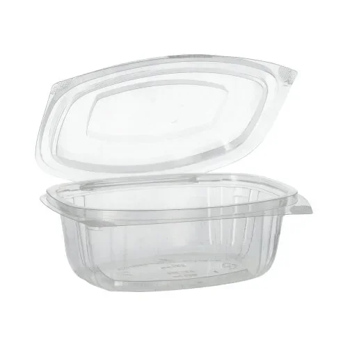 Saladeschalen met deksels, PLA “pure” 500 ml 6,4 cm x 16,1 cm x 13,2 cm glashelder
