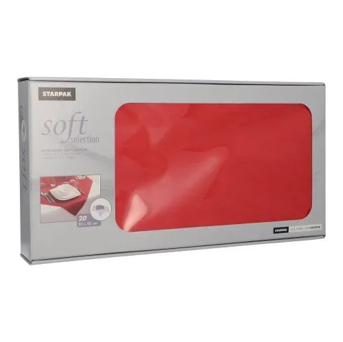 Napperons, nonwoven “soft selection” 80 cm x 80 cm rood