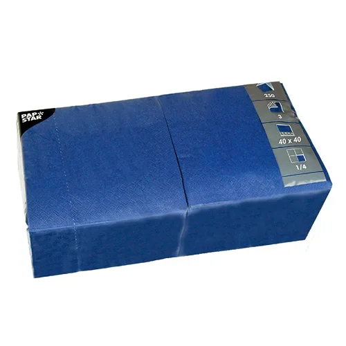 Servetten 3-laags 1/4 vouw 40 cm x 40 cm donkerblauw