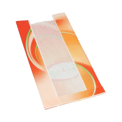 Broodzakken met venster 33 cm x 16 cm x 8,7 cm wit “Fresh & Tasty”