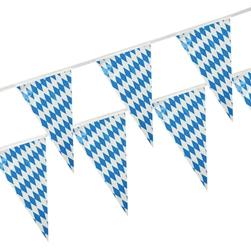 Wimpelguirlande, folie 10 m “Beiers blauw” waterbestendig
