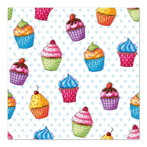 Servetten 3-laags 1/4 vouw 33 cm x 33 cm Cupcakes