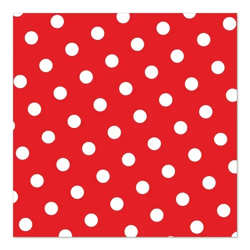Servetten 3-laags 1/4 vouw 33 cm x 33 cm rood Dots