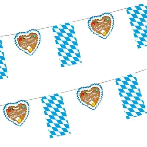 Vlaggenslinger, papier 4 m “Gruß vom Oktoberfest”
