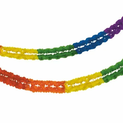 Guirlande extra groot, papier Ø 16 cm x 10 m Rainbow brandvertagend