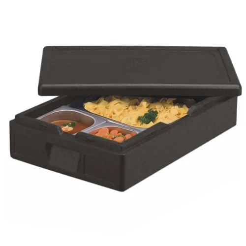 Transportboxen, Epp 60 cm x 40 cm x 18 cm zwart “Gastro-Norm 1/1”