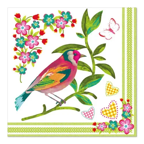 Servetten 3-laags 1/4 vouw 33 cm x 33 cm Birdie