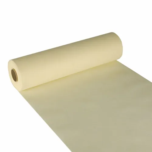 Tafellopers, stofkarakter, nonwoven “soft selection” 24 m x 40 cm creme