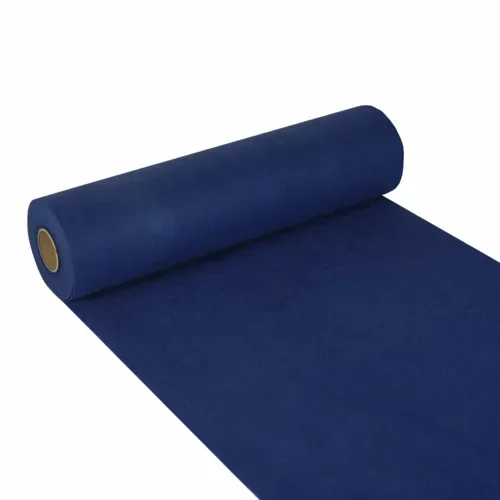 Tafellopers, stofkarakter, nonwoven “soft selection” 24 m x 40 cm donkerblauw