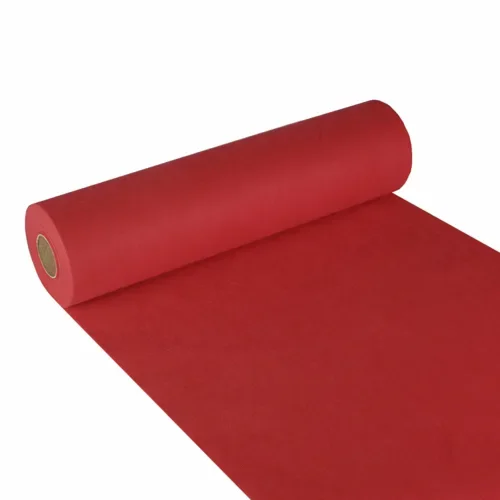 Tafellopers, stofkarakter, nonwoven “soft selection” 24 m x 40 cm rood