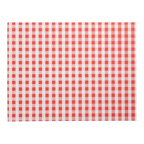 Placemats, papier 30 cm x 40 cm rood “Vichy Karo”
