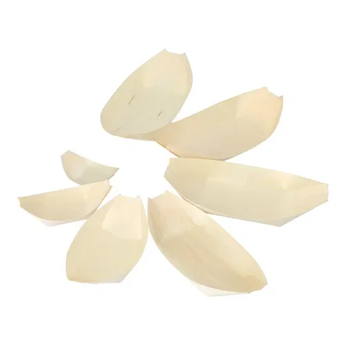 Fingerfood - Schalen, hout “pure” 14 cm x 8,2 cm Bootje