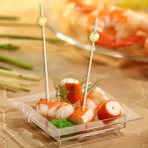 Fingerfood prikkers 12 cm assorti kleuren Pearl