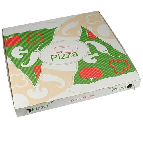 Pizzadozen, Cellulose “pure” hoekig 50 cm x 50 cm x 5 cm