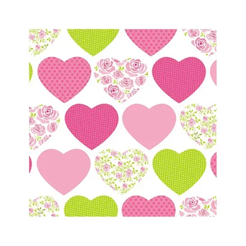 Servetten 3-laags 1/4 vouw 25 cm x 25 cm Sweetheart