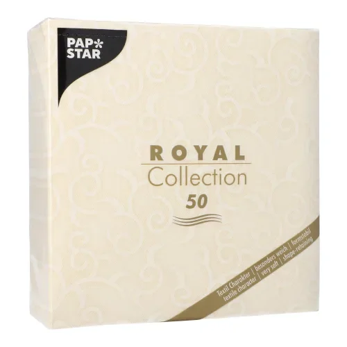 Servetten “Royal Collection” 1/4 vouw 40 cm x 40 cm champagne Casali