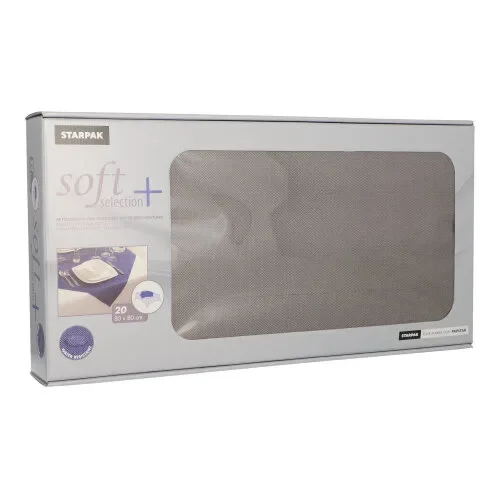 Napperons, nonwoven “soft selection plus” 80 cm x 80 cm grijs