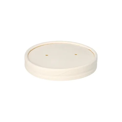Deksel voor soep cup, karton “To Go” rond Ø 9,9 cm wit