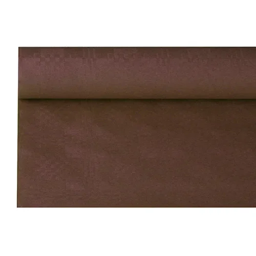 Tafelkleed papier met damastprint 6 m x 1,2 m bruin