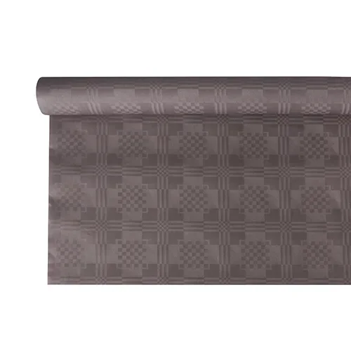 Tafelkleed papier met damastprint 6 m x 1,2 m grijs