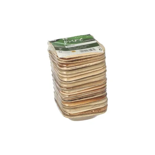 Schalen, Palmblad “pure” hoekig 40 ml 8 cm x 8 cm x 2 cm