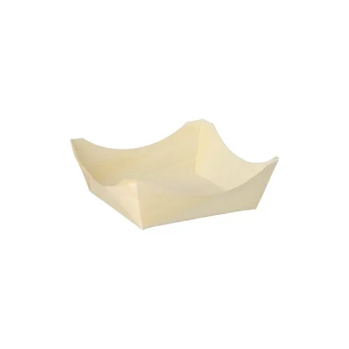 Fingerfood - Schalen, hout “pure” hoekig 3,5 cm x 10 cm x 10 cm