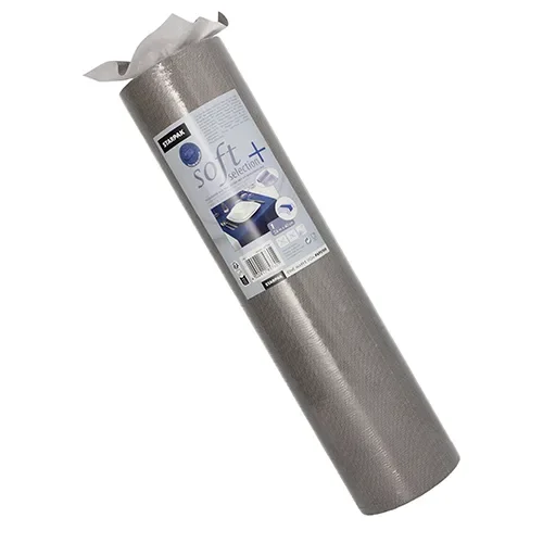 Tafellopers, stofkarakter, nonwoven “soft selection plus” 24 m x 40 cm grijs