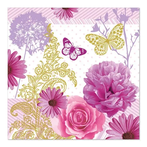 Servetten 3-laags 1/4 vouw 33 cm x 33 cm Charlene