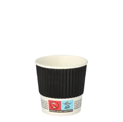 Drinkbekers, Karton “To Go” 0,1 l Ø 6 cm x 6 cm Ripple Wall