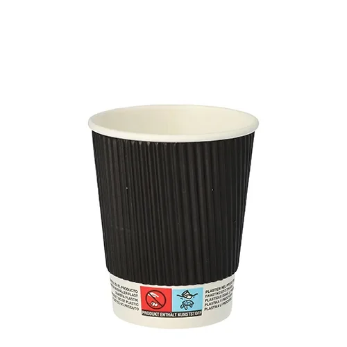 Drinkbekers, Karton “To Go” 0,2 l Ø 8 cm x 9 cm Ripple Wall