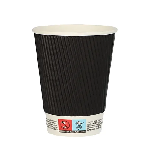 Drinkbekers, Karton “To Go” 0,3 l Ø 9 cm x 11 cm Ripple Wall