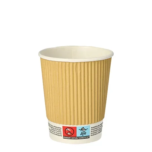 Drinkbekers, Karton 0,2 l Ø 8 cm x 9 cm Ripple Wall