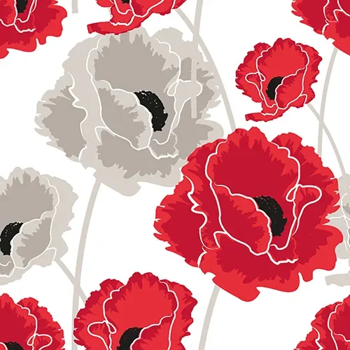 Servetten 3-laags 1/4 vouw 40 cm x 40 cm Poppy